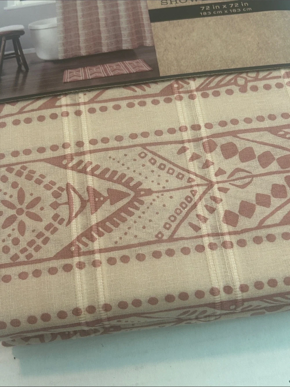 Frye & Co. Home Collection Shower Curtain Western Southwestern red NEW